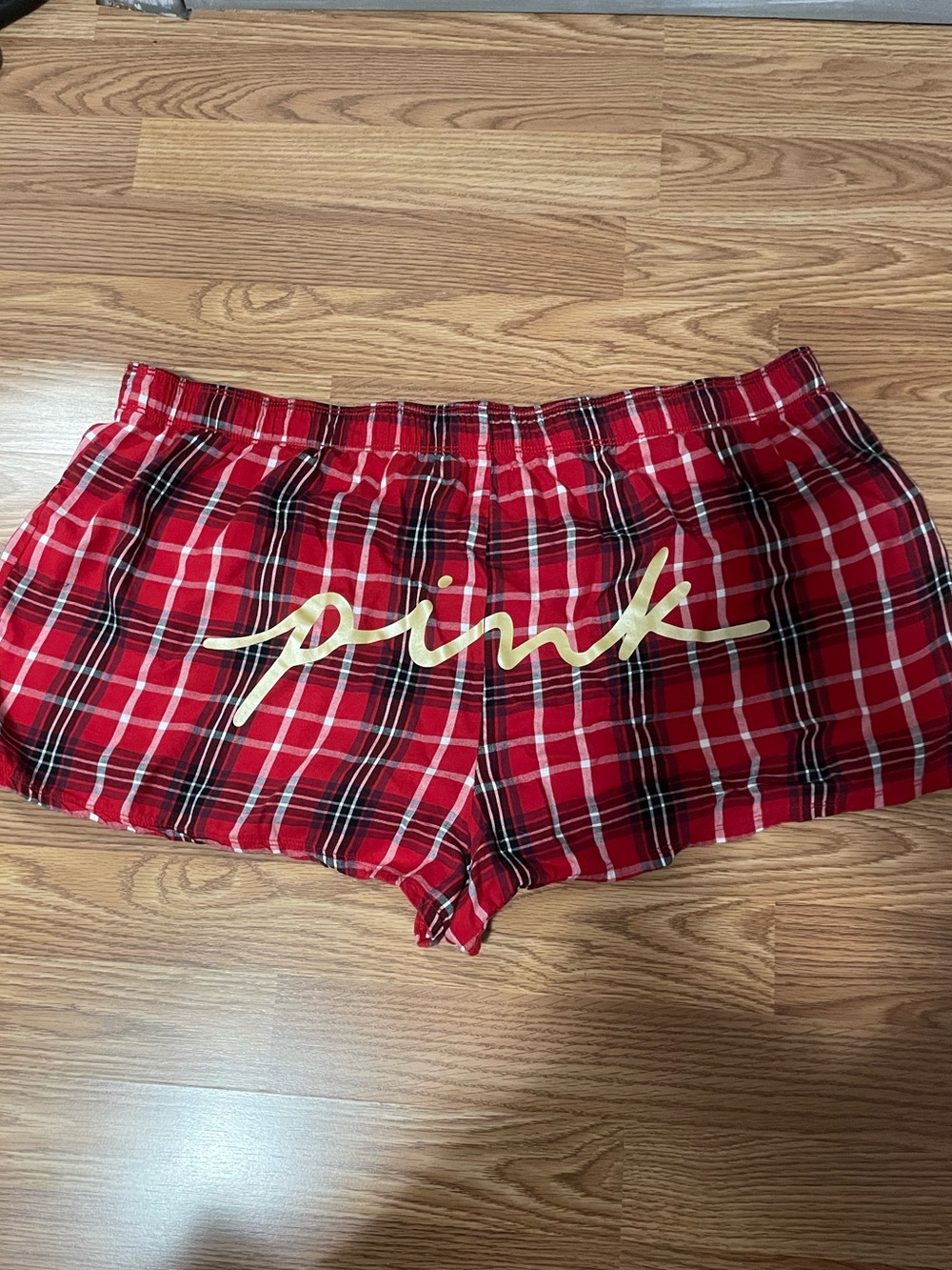 PINK Victoria's Secret Red Plaid lounge shorts